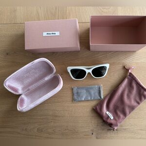 Miu Miu White Wayfarer Sunglasses